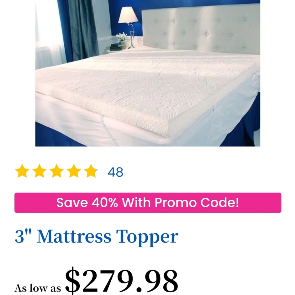 "My Pillow" 3 inch mattress topper